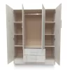 4 Door Wardrobe - Nordic Ice Open