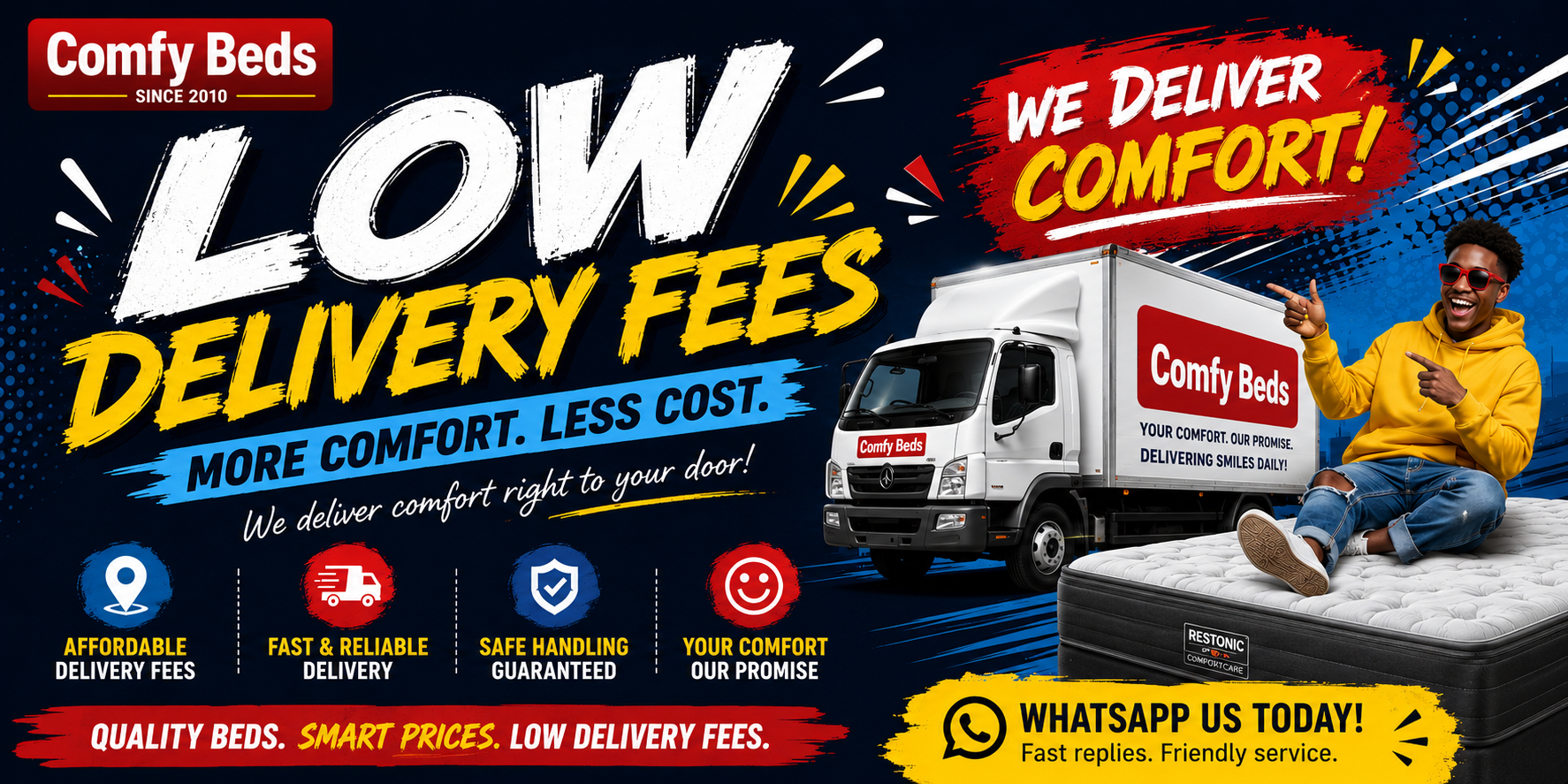 Website Banner for low delivery fees